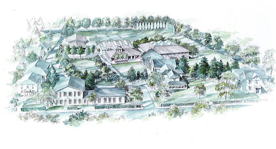 Illustrated view of the Miss Porter’s School campus