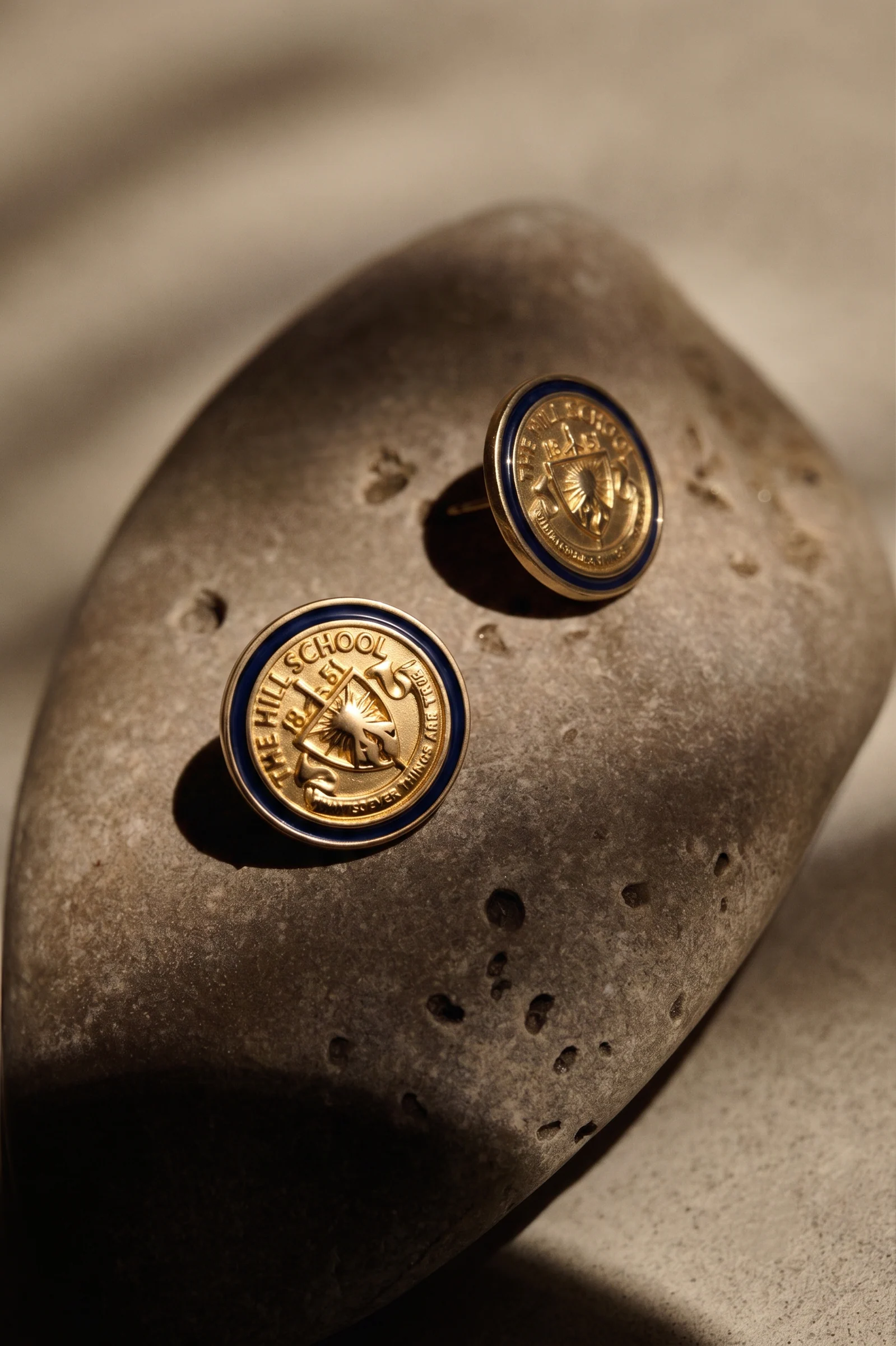 Crest stud earrings