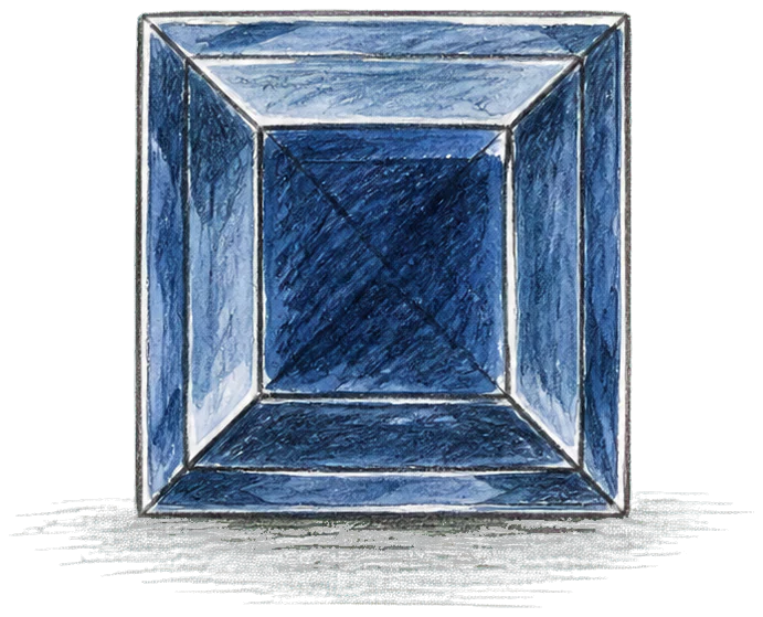 Colored pencil study of a blue sapphire