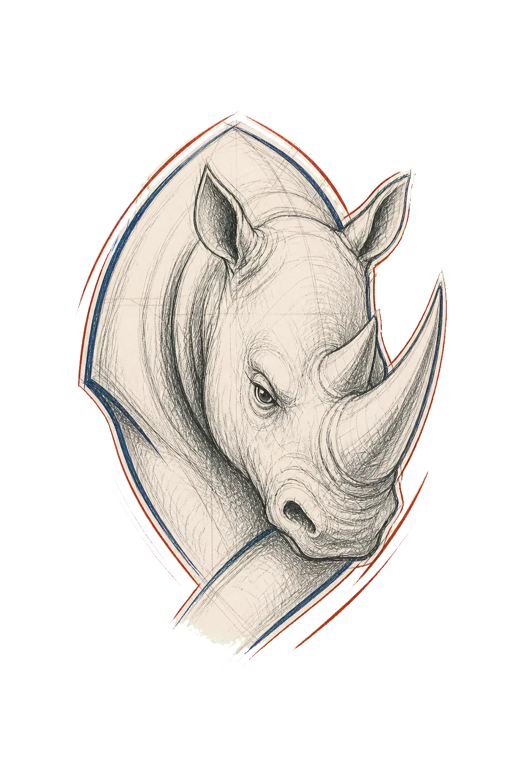 Fine pencil study of Taft's rhino mark