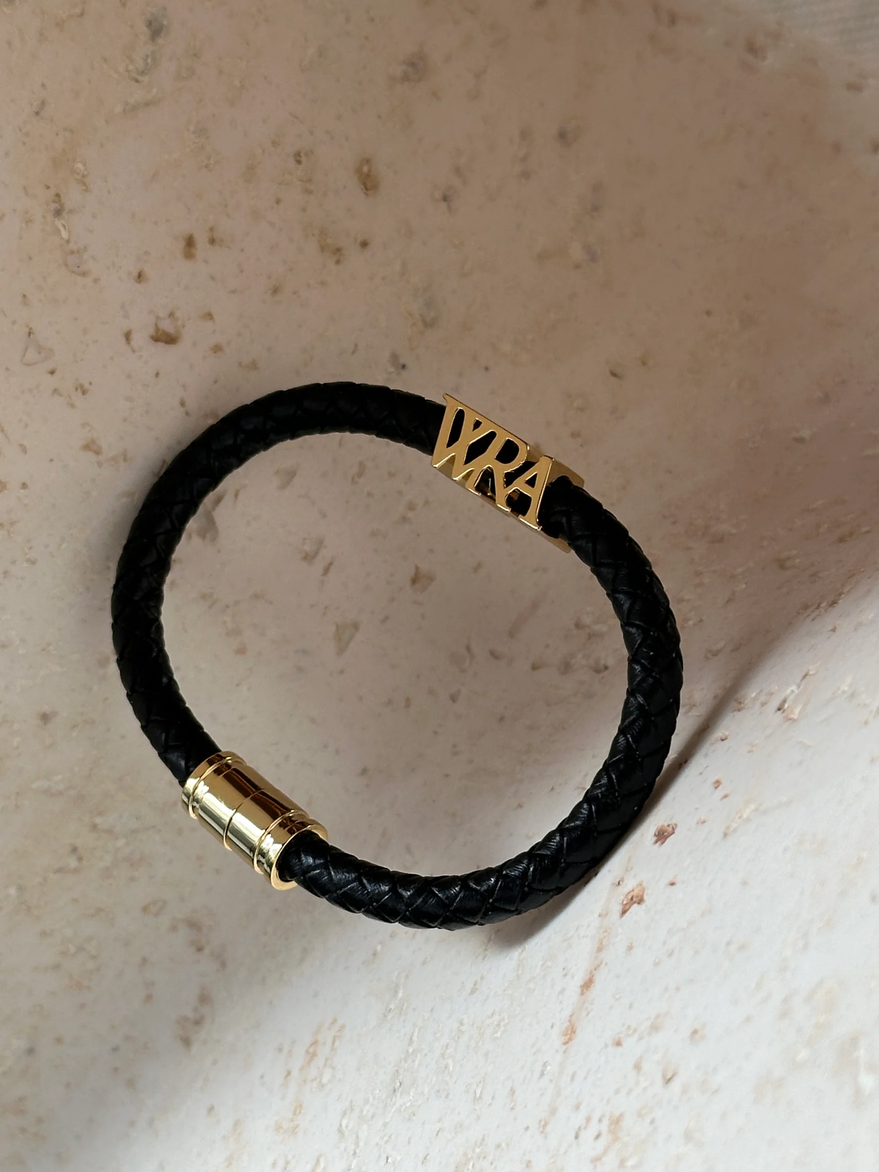 Braided leather bracelet